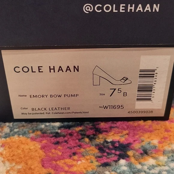 Cole Haan Emory Bow Pump Black Leather 3 inch - Picture 3 of 10
